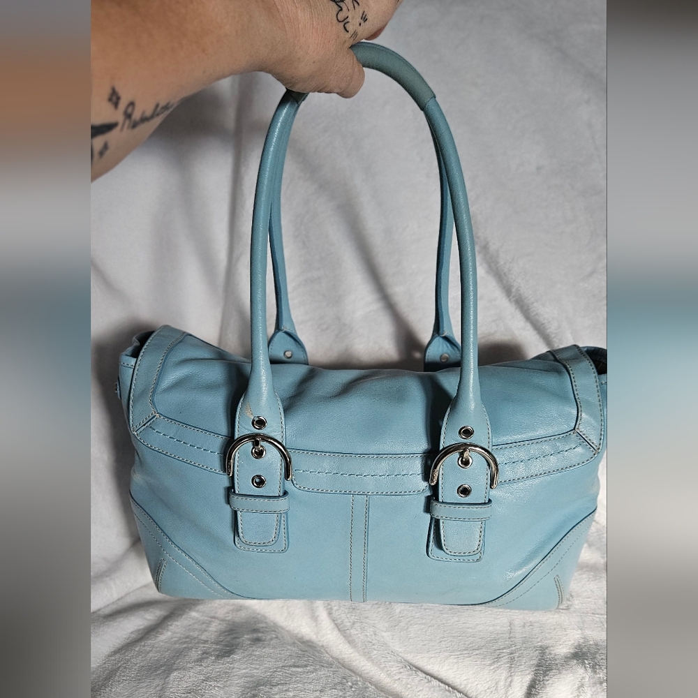 Coach RARE Blue Soho leather flap satchel M05D-9636 Vintage 2005 - Picture 2 of 9